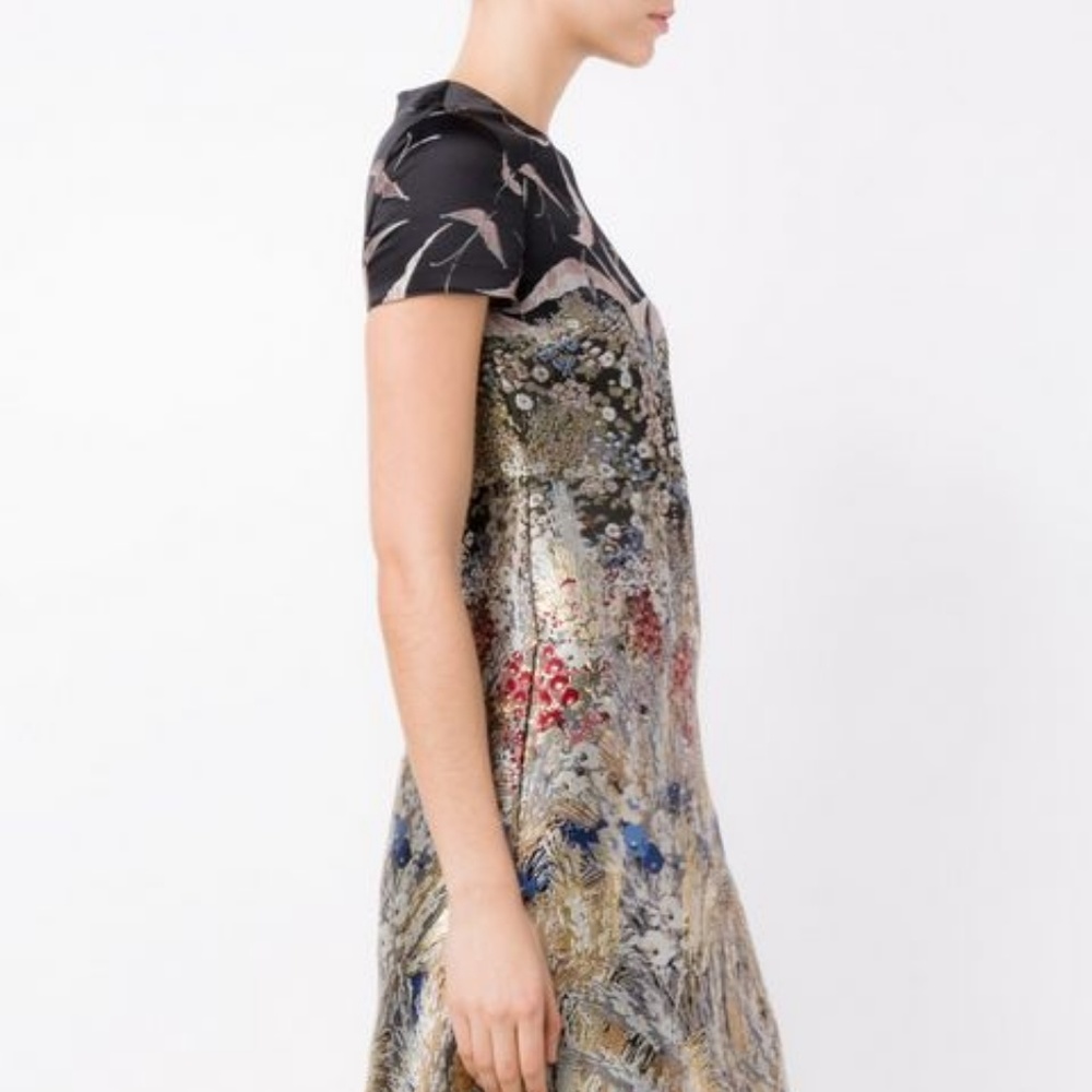 Valentino silk jacquard Dress XXS Valentino BLACK AND GOLD Jacquard dress